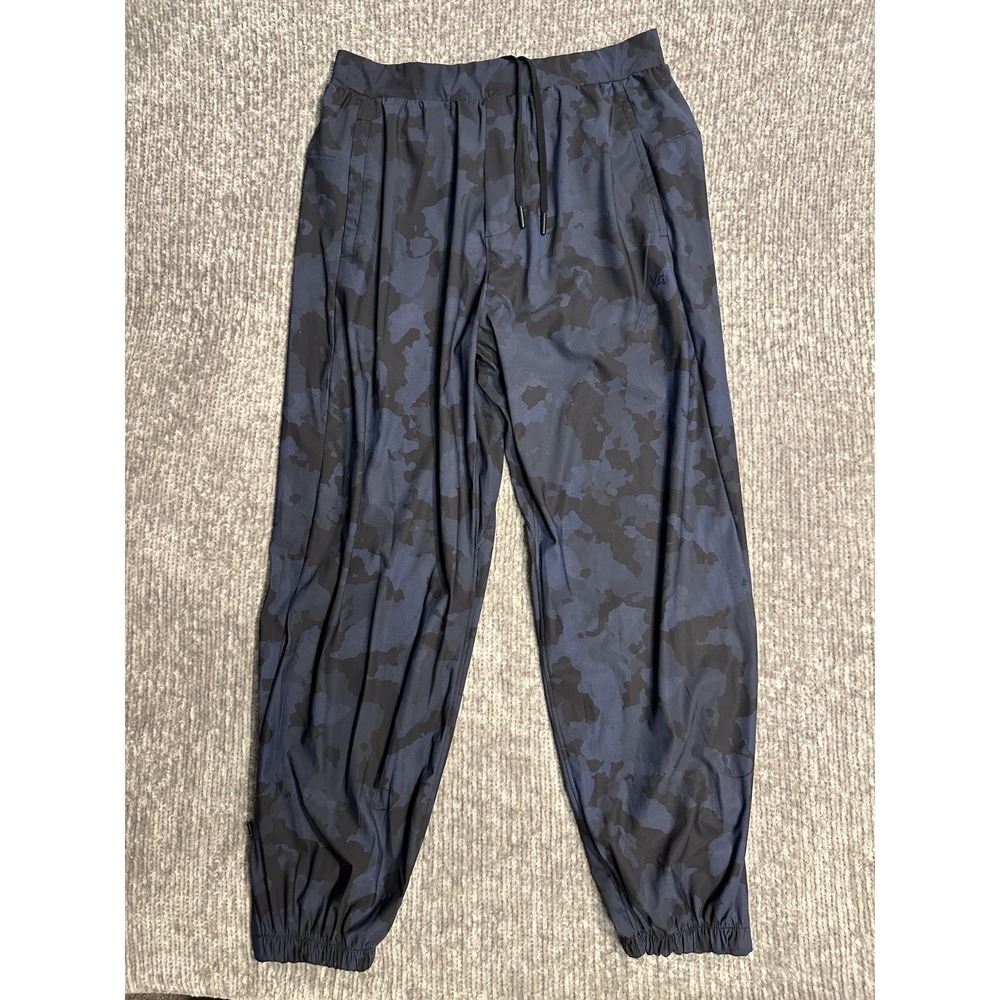 YoungLA Men's Tapered Leg Windbreaker Joggers Camo Blue M